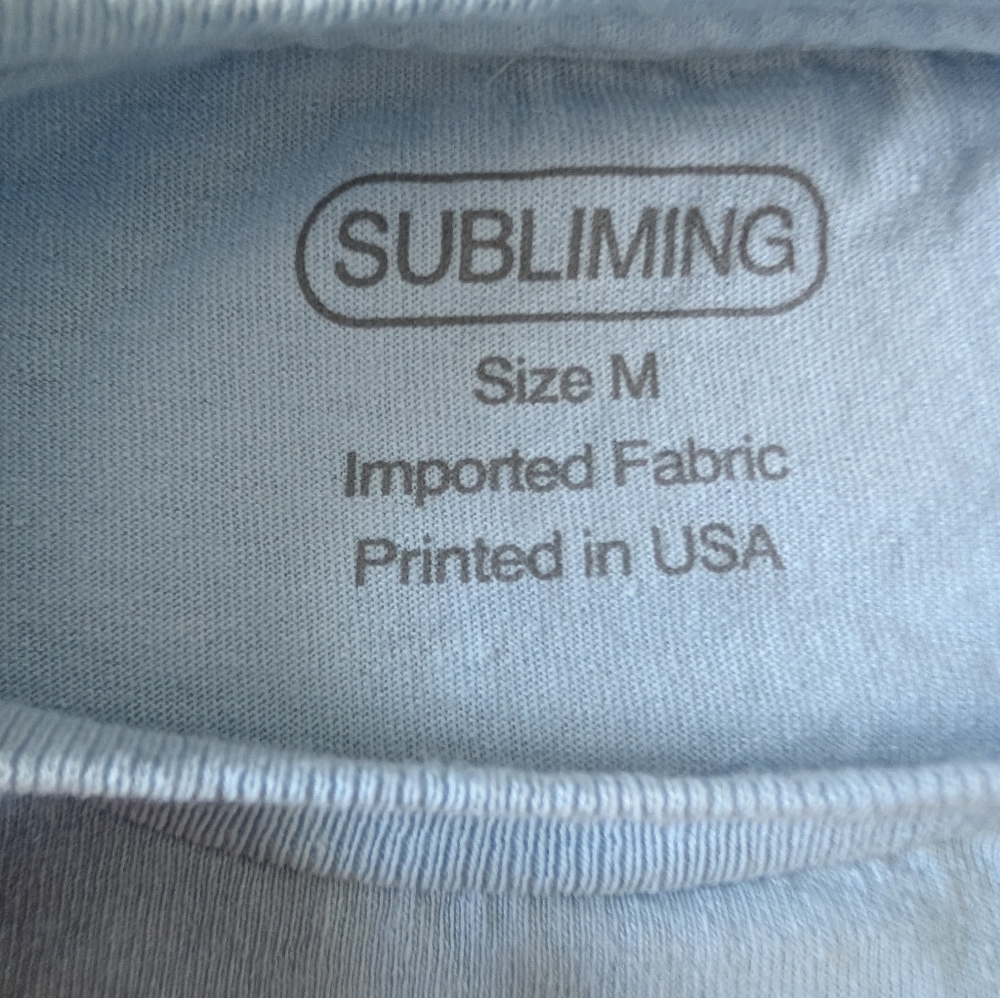 Subliming Tee Sky Blue 'Gut Feelings Are Guardian Angels' Bubble Text Graphic M image 8